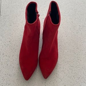 red steve madden booties